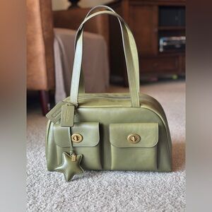 Coach Twin Turnlock in Olive 🫒 + Leather Star Charm